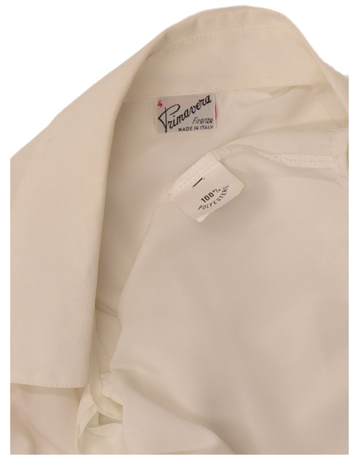 Primavera Firenze Womens Bow Tie Shirt Blouse UK 18 XL White Polyester