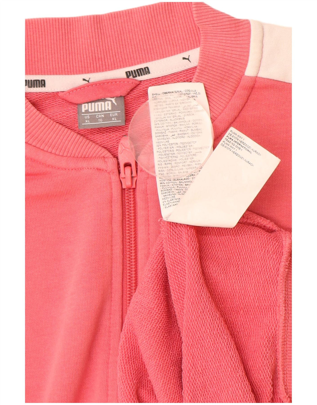 PUMA Womens Tracksuit Top Jacket UK 18 XL Pink Colourblock Cotton