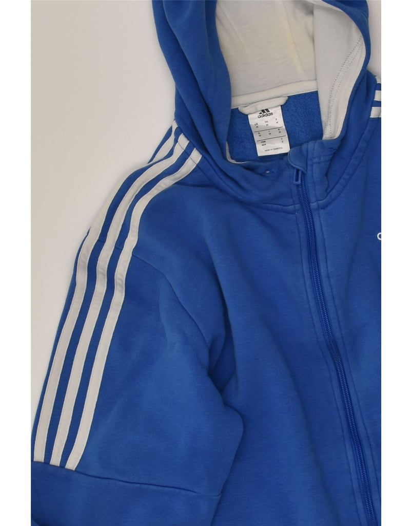 ADIDAS Mens Graphic Zip Hoodie Sweater Medium Blue Cotton | Vintage Adidas | Thrift | Second-Hand Adidas | Used Clothing | Messina Hembry 