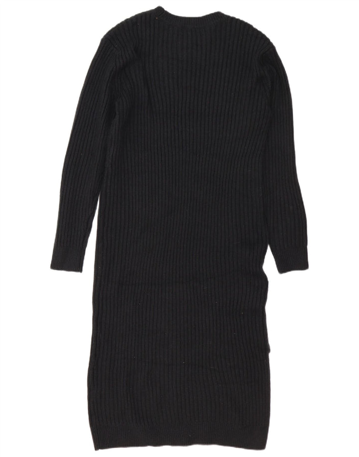 Marks & Spencer Womens Long Sleeve Jumper Dress UK 14 Medium Black