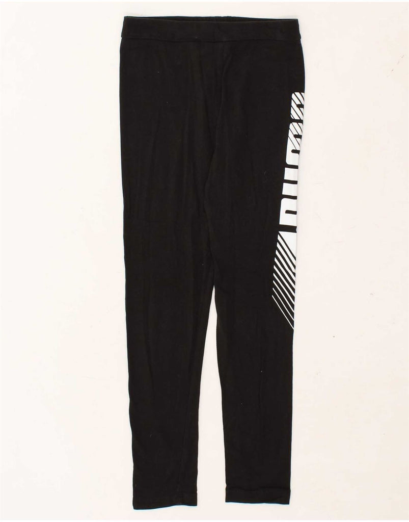 PUMA Girls Graphic Leggings 11-12 Years Black Cotton Vintage Puma and Second-Hand Puma from Messina Hembry 