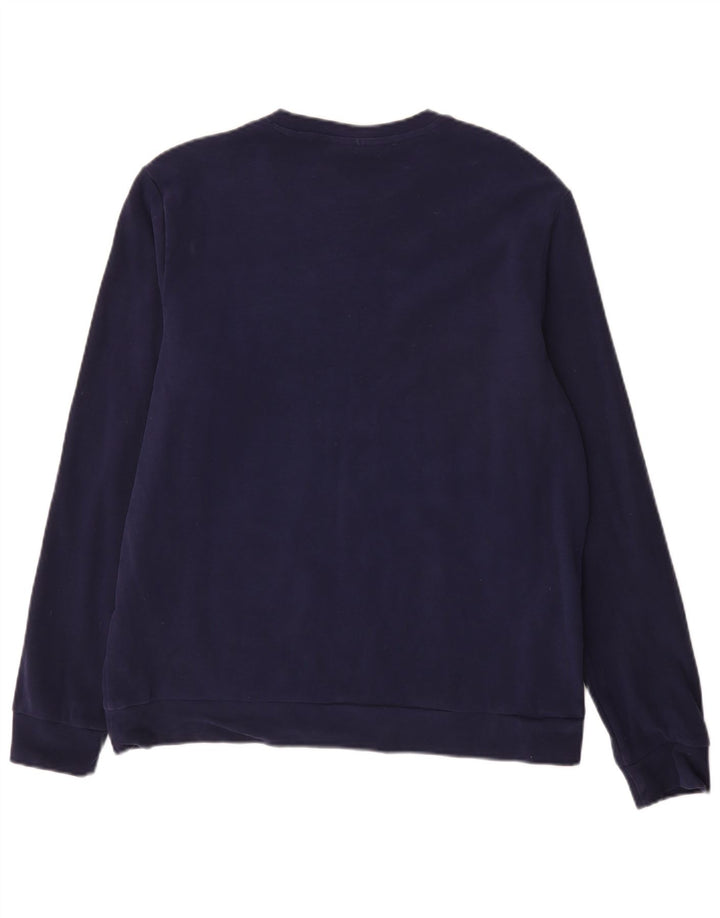 Fila Mens Sweatshirt Jumper Large Navy Blue Cotton