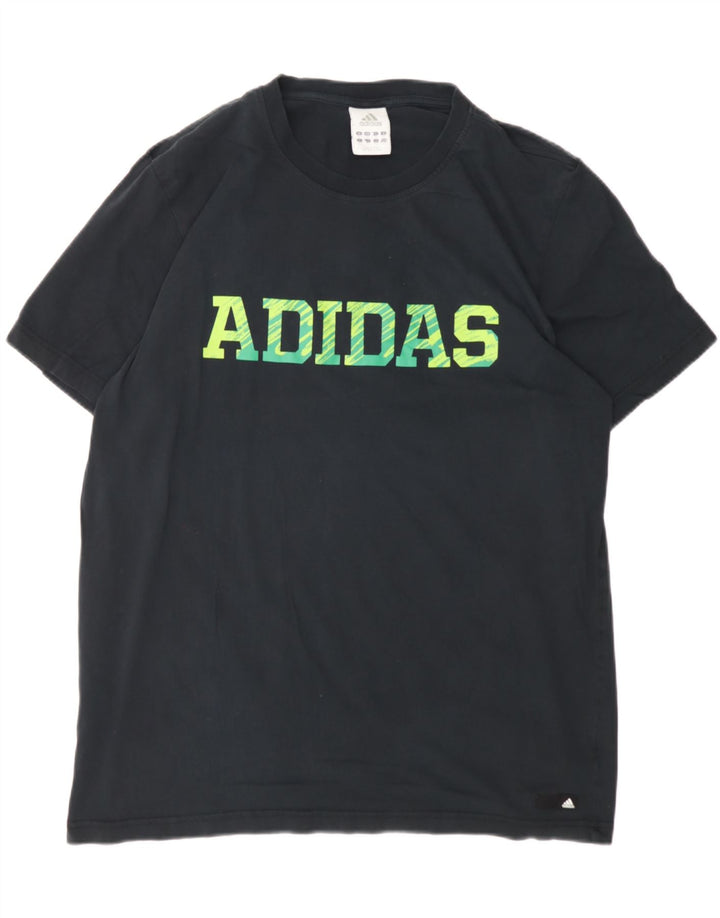ADIDAS Mens Graphic T-Shirt Top XL Black Vintage Adidas and Second-Hand Adidas from Messina Hembry 
