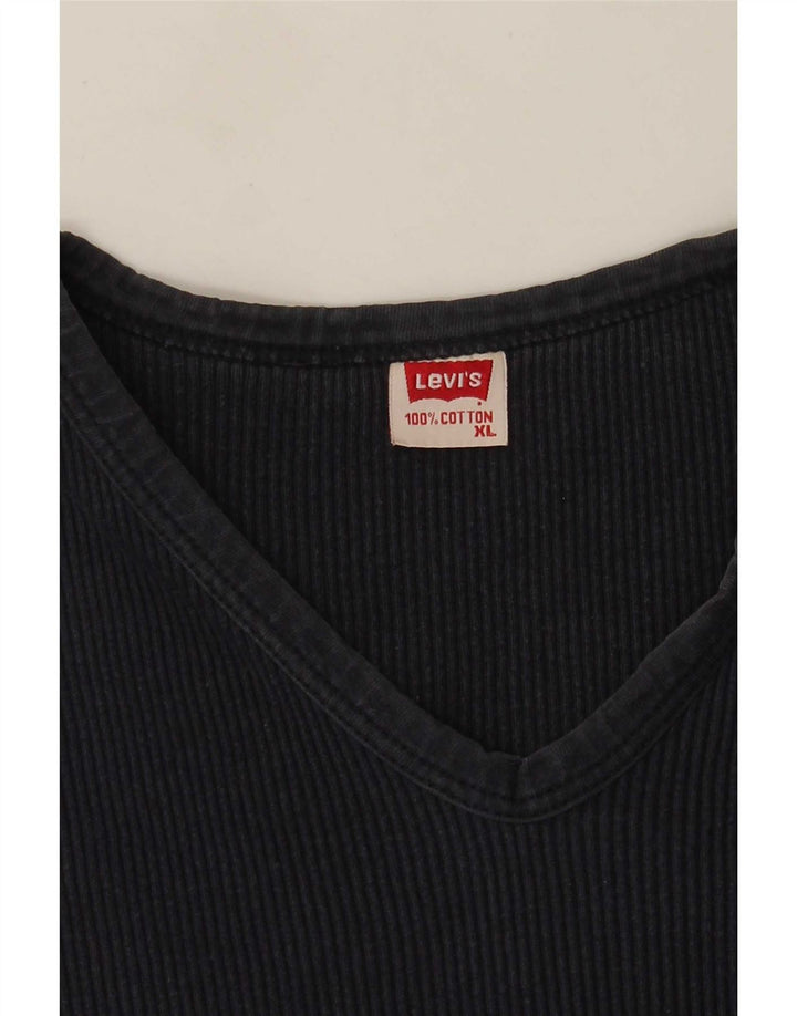 Levi's Womens T-Shirt Top XL Navy Blue Cotton