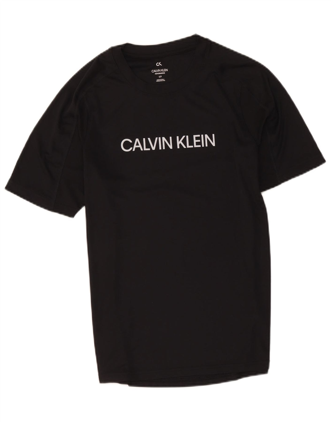 Calvin Klein Mens Graphic T-Shirt Top Small Black Polyester