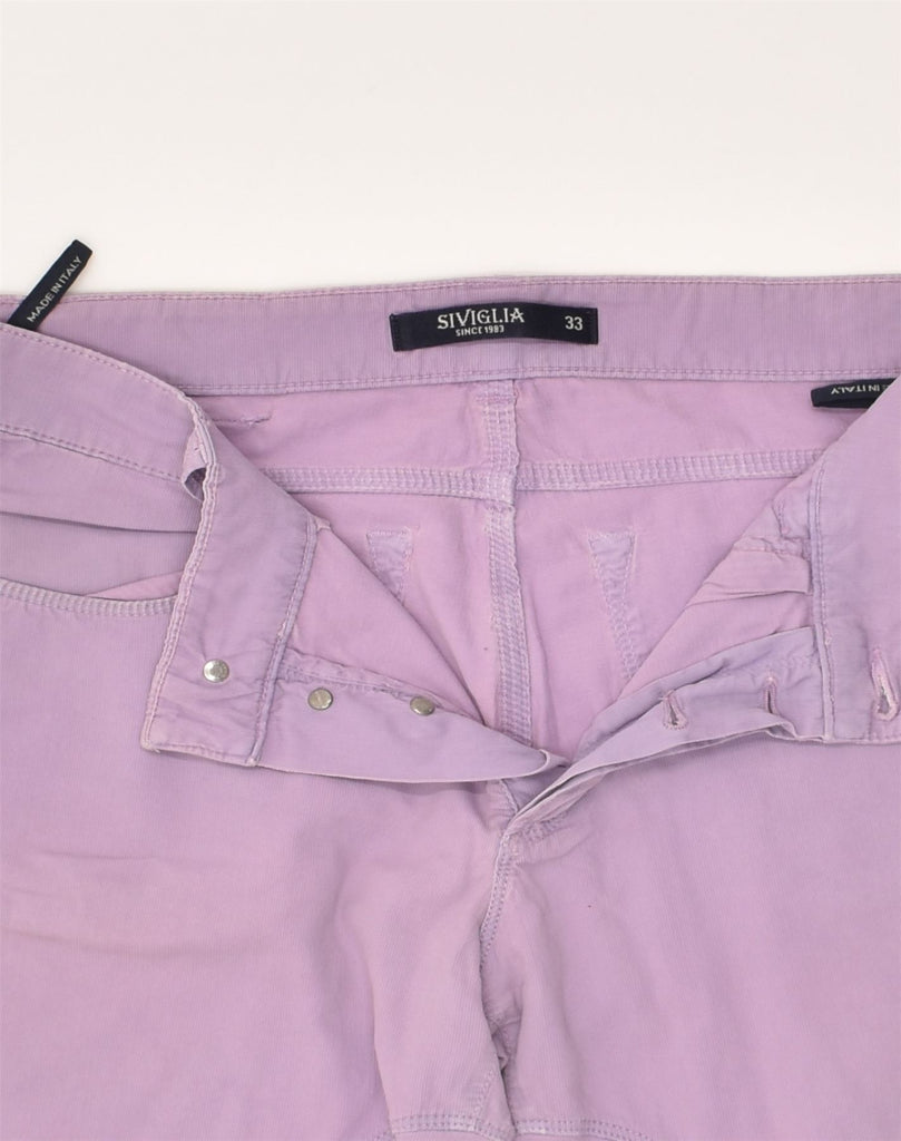 SIVIGLIA Mens Straight Casual Trousers W30 L33 Purple Cotton | Vintage SIVIGLIA | Thrift | Second-Hand SIVIGLIA | Used Clothing | Messina Hembry 