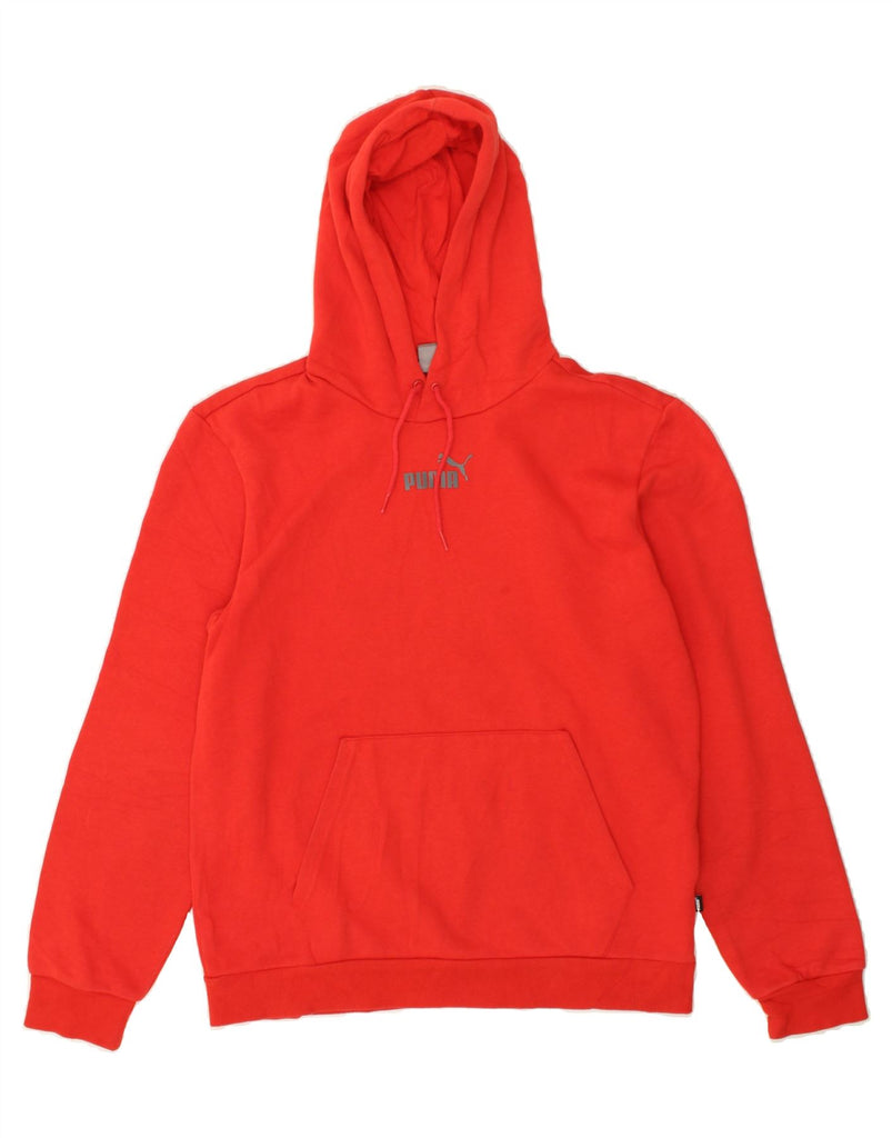 PUMA Mens Hoodie Jumper Medium Red Cotton | Vintage Puma | Thrift | Second-Hand Puma | Used Clothing | Messina Hembry 