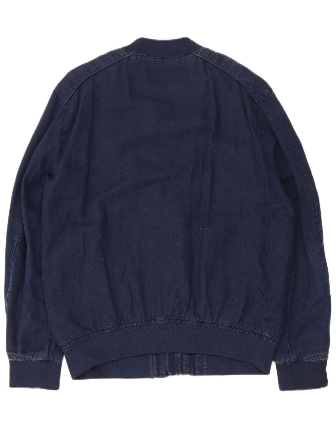 ZARA Mens Bomber Jacket UK 40 Large Navy Blue Polyester