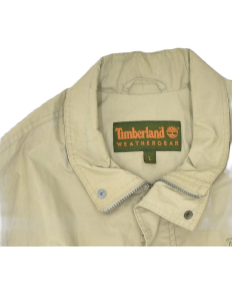 TIMBERLAND Mens Windbreaker Jacket UK 40 Large Khaki Cotton | Vintage Timberland | Thrift | Second-Hand Timberland | Used Clothing | Messina Hembry 