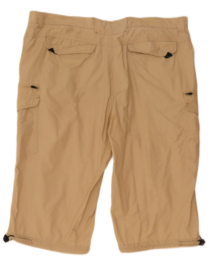 Marks & Spencer Mens Cargo Shorts W44 2XL Beige Cotton