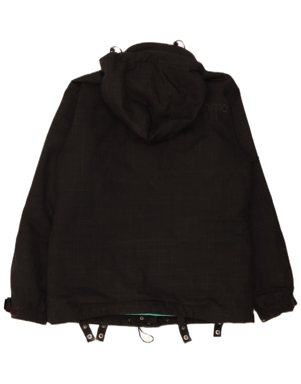 Animal Womens Hooded Windbreaker Jacket UK 14 Large Black Check Polyester