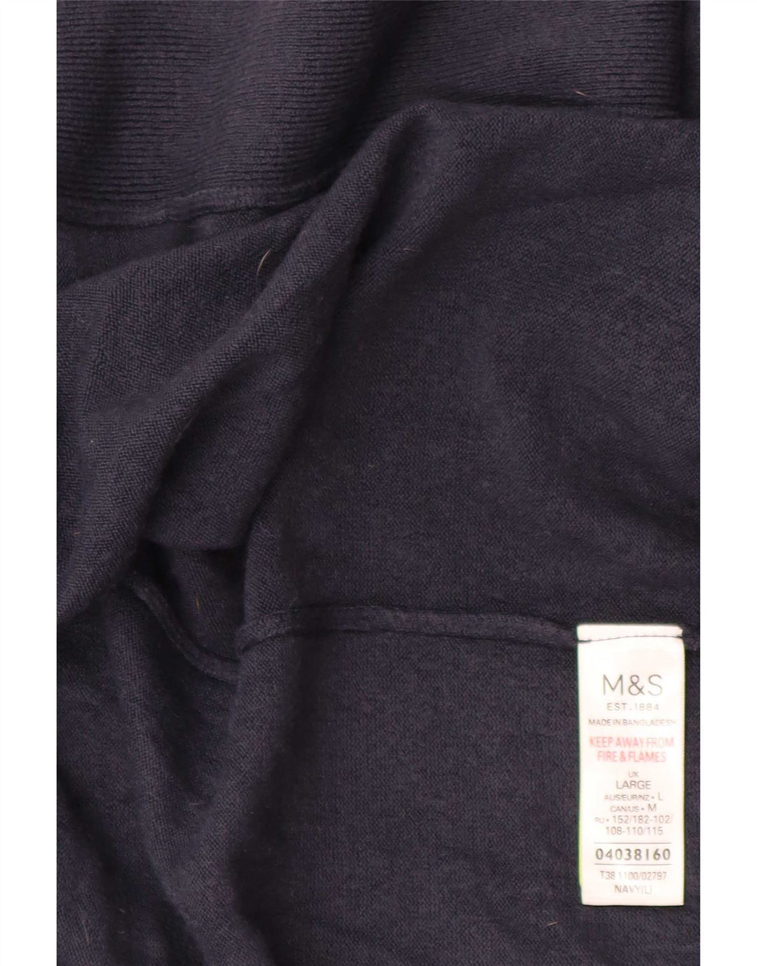 Marks & Spencer Womens Open Cardigan Sweater UK 16 Large Navy Blue Acrylic