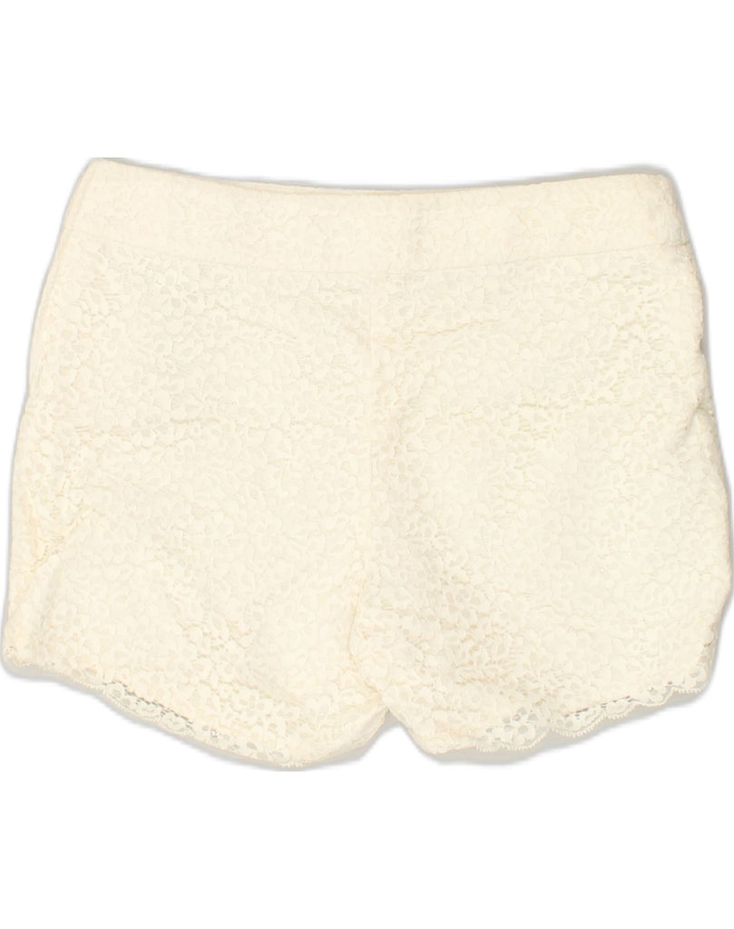 MASSIMO DUTTI Womens Hot Pants US 10 Large W30 White Cotton | Vintage Massimo Dutti | Thrift | Second-Hand Massimo Dutti | Used Clothing | Messina Hembry 