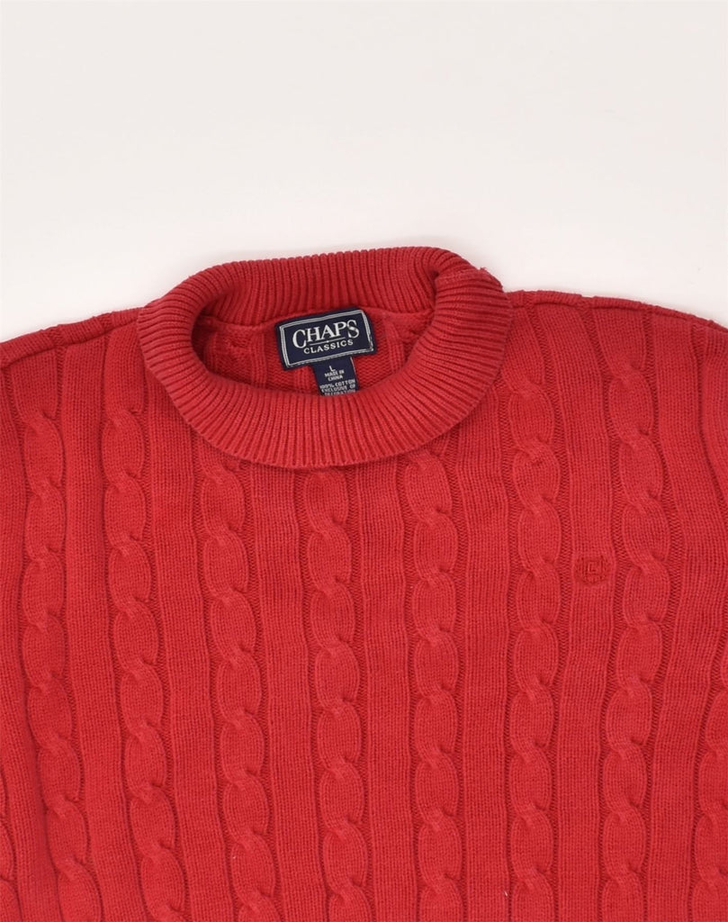 CHAPS Womens Roll Neck Jumper Sweater UK 14 Large Red Cotton | Vintage Chaps | Thrift | Second-Hand Chaps | Used Clothing | Messina Hembry 