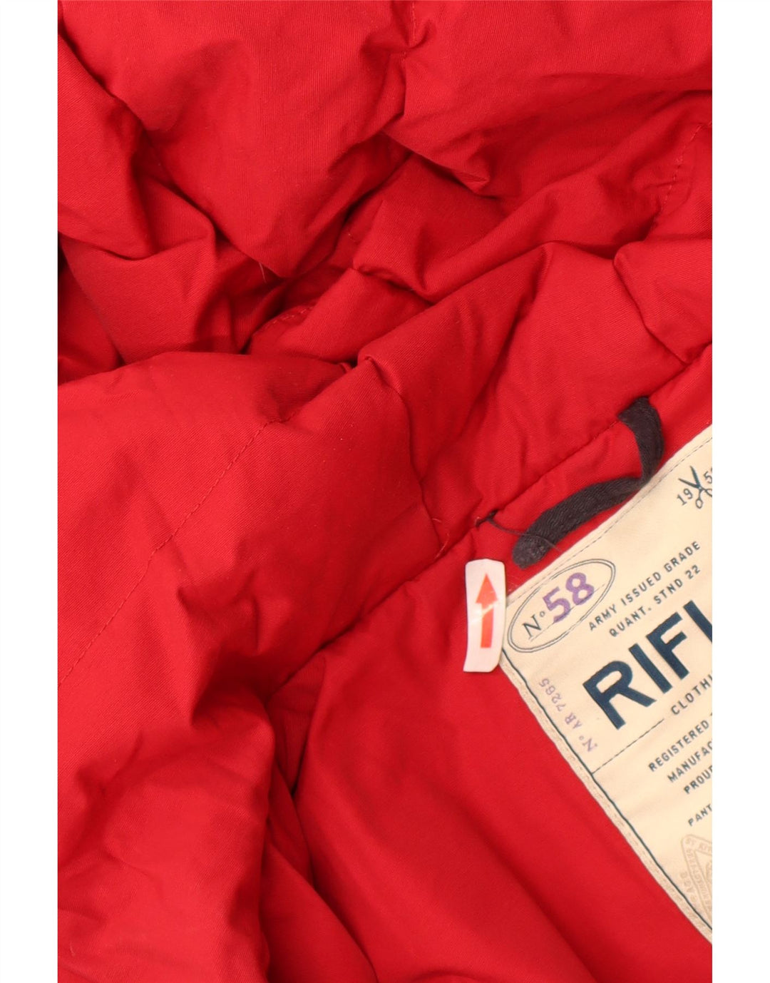 Rifle Womens Hooded Padded Jacket UK 14 Medium Red Cotton