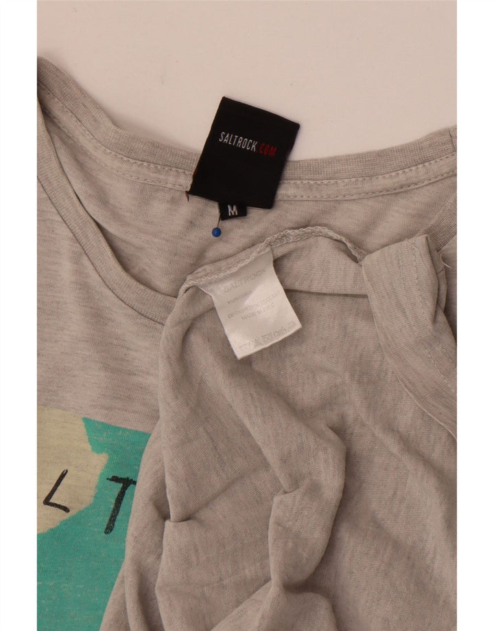 Saltrock Mens Graphic T-Shirt Top Medium Grey Cotton
