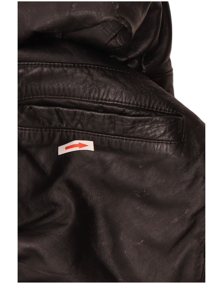 Vintage Mens Leather Jacket UK 40 Large Black Leather