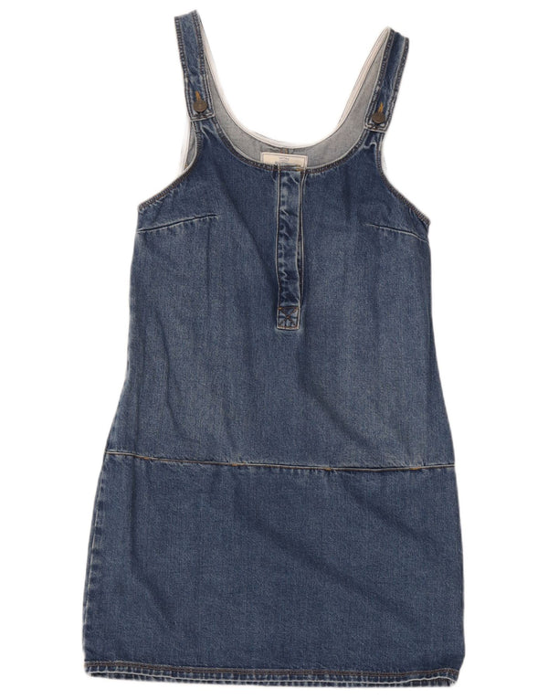 Fat Face Womens Denim Dungaree Dress UK 8 Small Blue Cotton