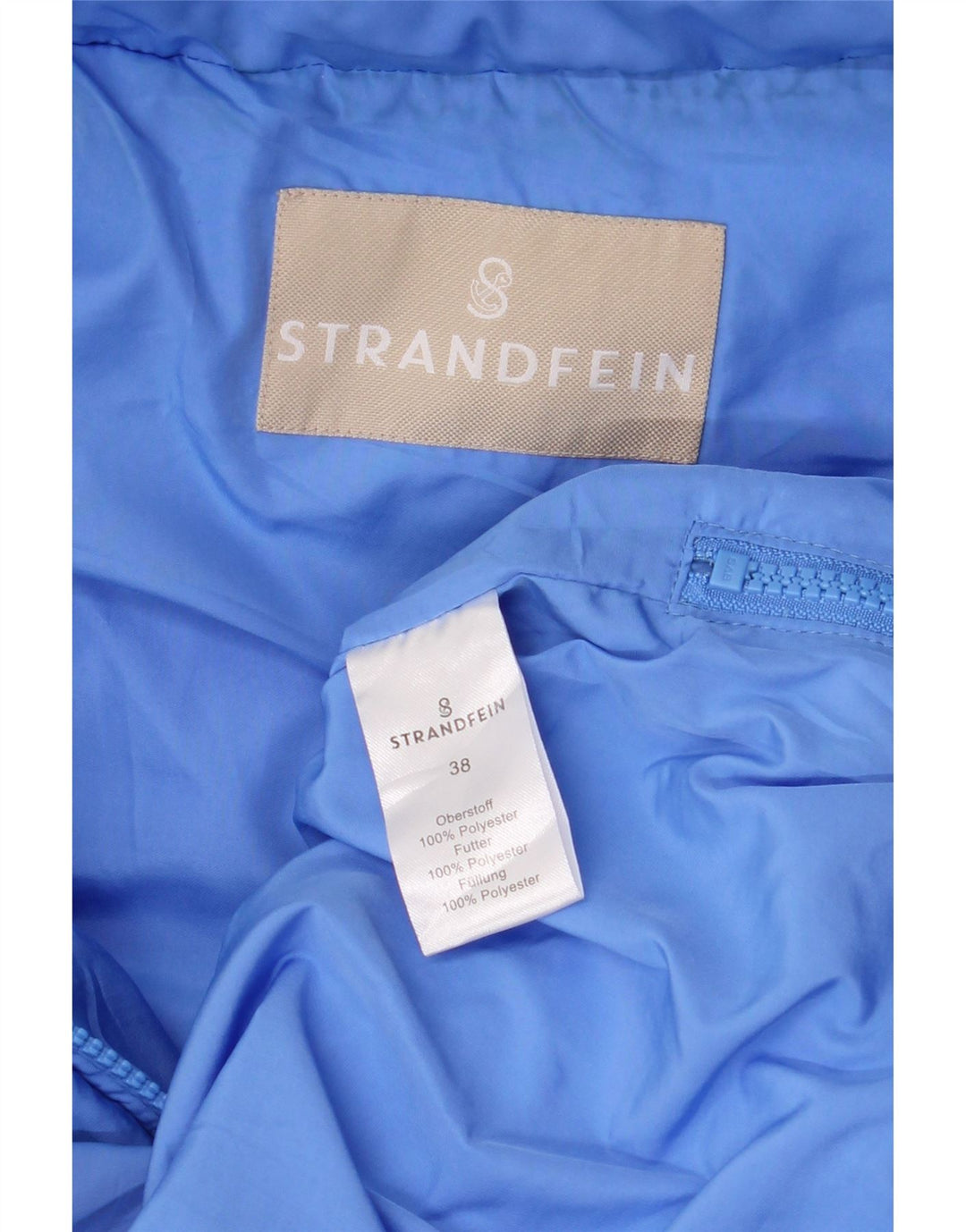 Strandfein Womens Hooded Sleeveless Padded Jacket EU 38 Medium Blue