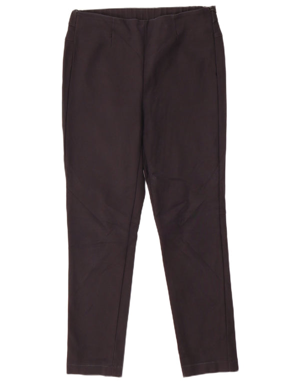 Max Mara Womens Slim Casual Trousers UK 12 Medium W28 L26 Black Cotton