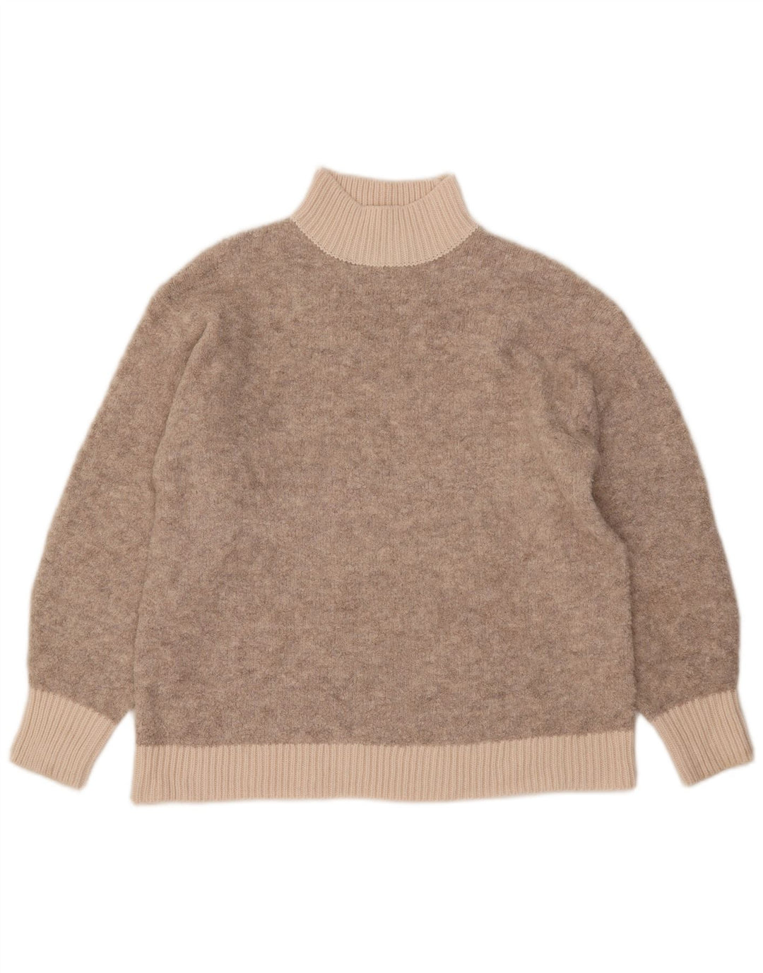 Marks & Spencer Womens Turtle Neck Jumper Sweater UK 14 Medium Beige