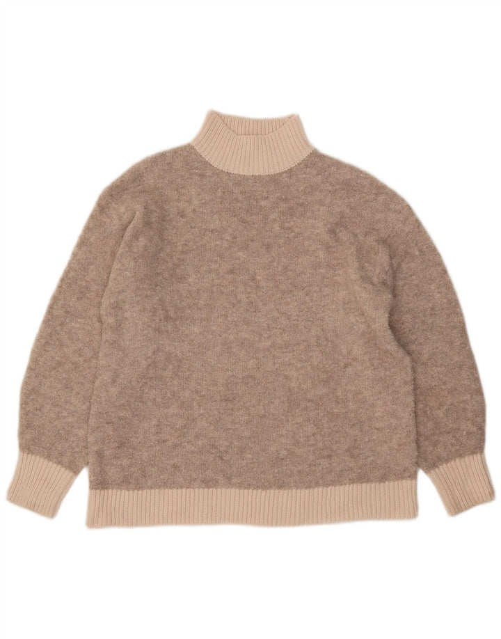 Marks & Spencer Womens Turtle Neck Jumper Sweater UK 14 Medium Beige