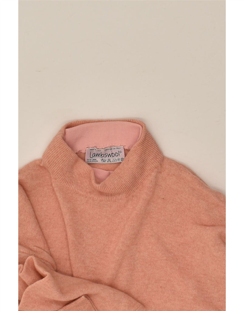 VINTAGE Womens Turtle Neck Jumper Sweater UK 16 Large Pink Lambswool | Vintage Vintage | Thrift | Second-Hand Vintage | Used Clothing | Messina Hembry 