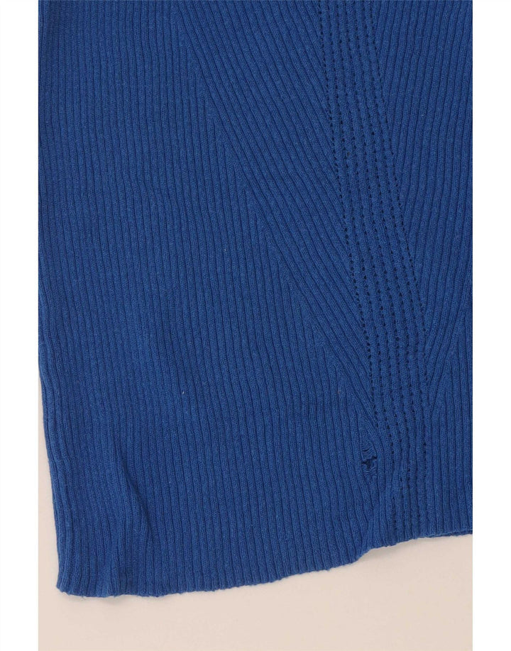 Marks & Spencer Womens Crop Vest Top UK 10 Small Blue Viscose
