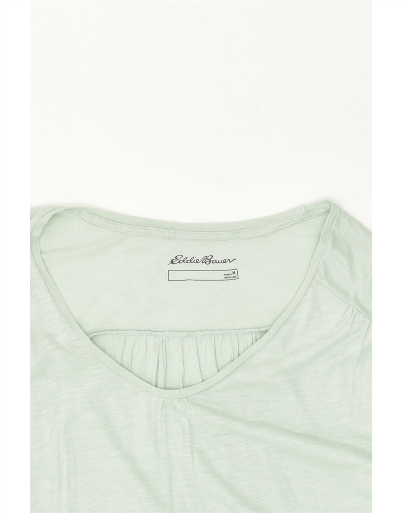 EDDIE BAUER Womens T-Shirt Top UK 14 Medium Green Cotton | Vintage Eddie Bauer | Thrift | Second-Hand Eddie Bauer | Used Clothing | Messina Hembry 