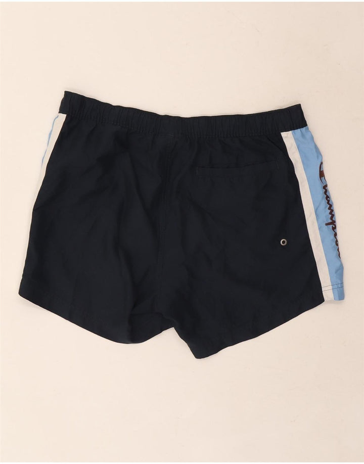 Champion Mens Graphic Sport Shorts Medium  Navy Blue Colourblock Polyester