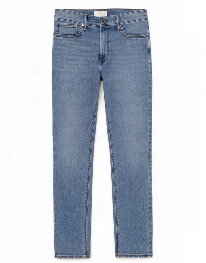 Marks & Spencer Mens Slim Jeans W34 L33 Blue Cotton