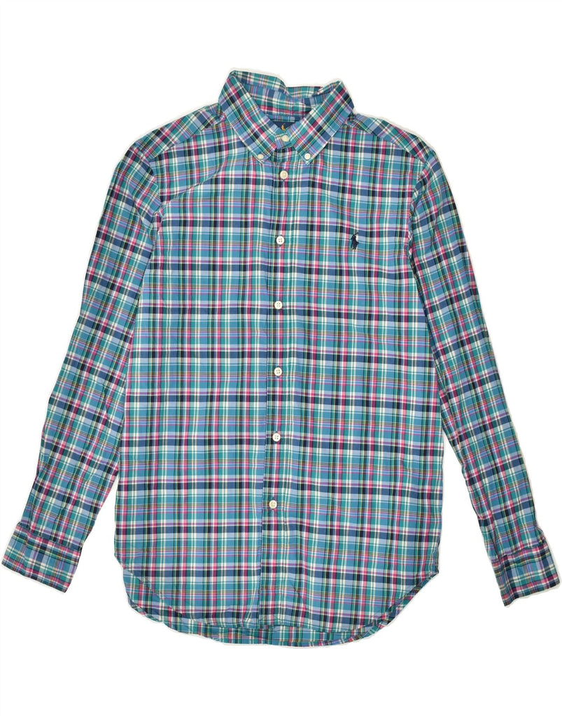 RALPH LAUREN Boys Shirt 14-15 Years Large  Blue Check Cotton | Vintage Ralph Lauren | Thrift | Second-Hand Ralph Lauren | Used Clothing | Messina Hembry 