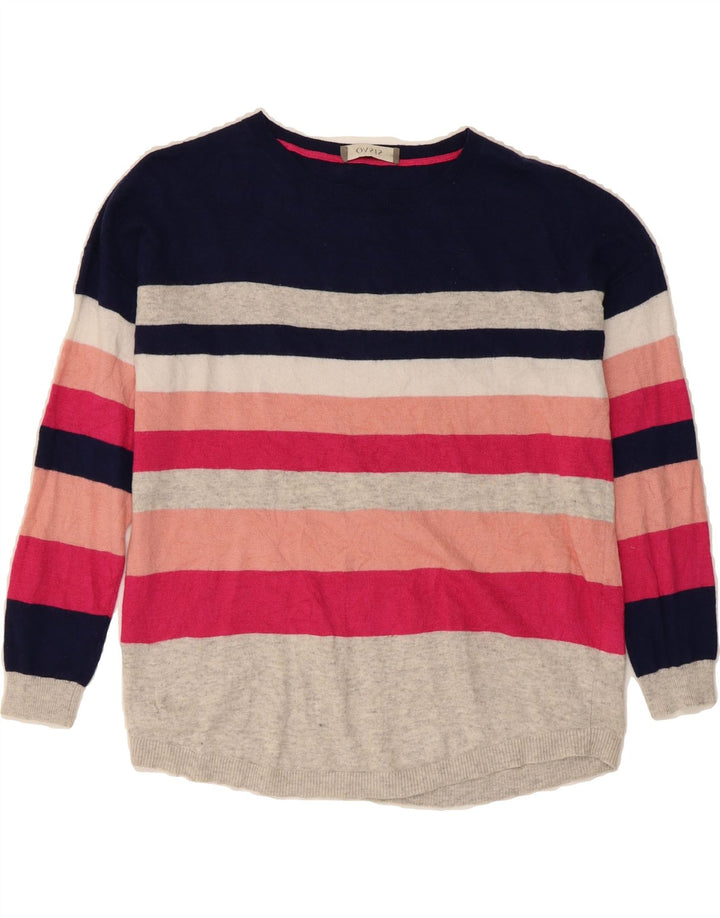 OASIS Womens Boat Neck Jumper Sweater UK 14 Medium Multicoloured Striped Vintage Oasis and Second-Hand Oasis from Messina Hembry 
