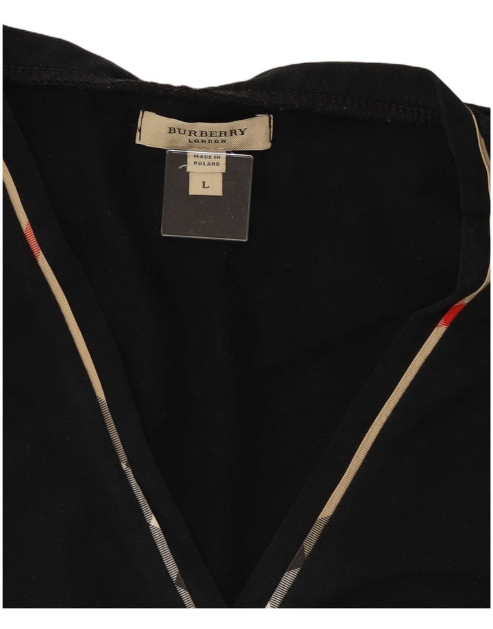 Burberry Womens Top 3/4 Sleeve UK 14 Large Black