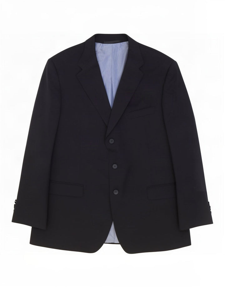 Marks & Spencer Mens 3 Button Blazer Jacket UK 44 XL Navy Blue Wool