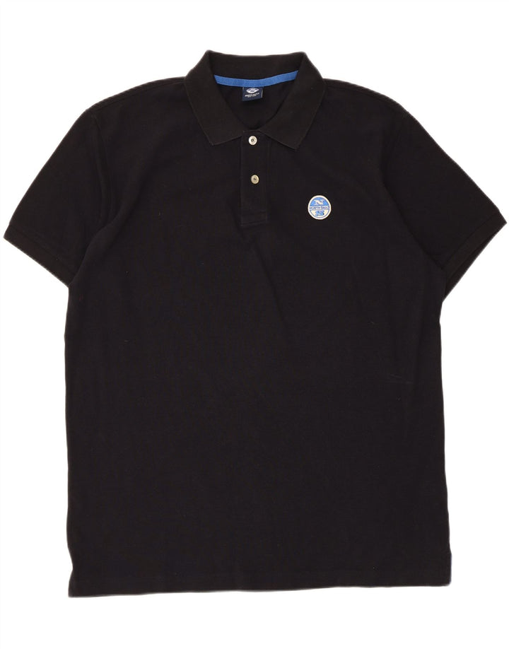 North Sails Mens Polo Shirt 2XL Black Cotton