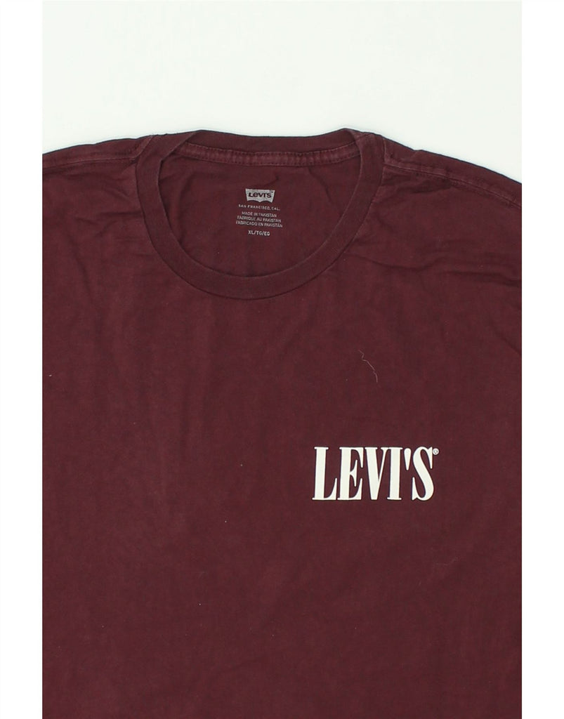 LEVI'S Mens Graphic T-Shirt Top XL Burgundy Cotton | Vintage Levi's | Thrift | Second-Hand Levi's | Used Clothing | Messina Hembry 