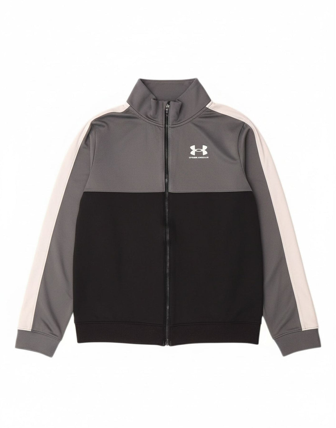 UNDER ARMOUR Boys Tracksuit Top Jacket 13-14 Years XL  Grey Colourblock
