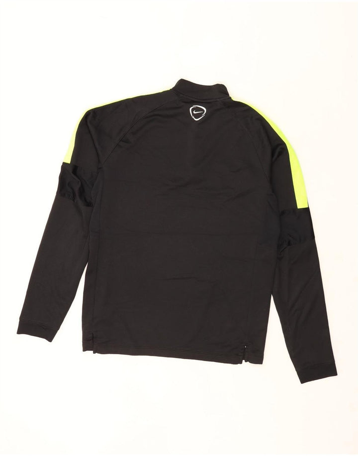 Nike Mens Dri Fit Zip Neck Pullover Tracksuit Top Medium Black Colourblock