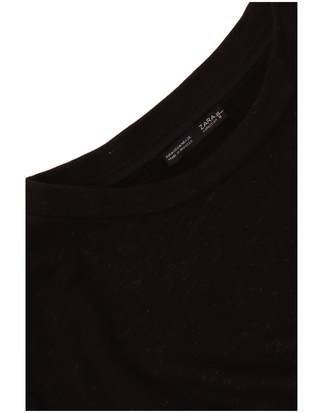 Zara Womens Top Long Sleeve UK 14 Medium Black Flecked