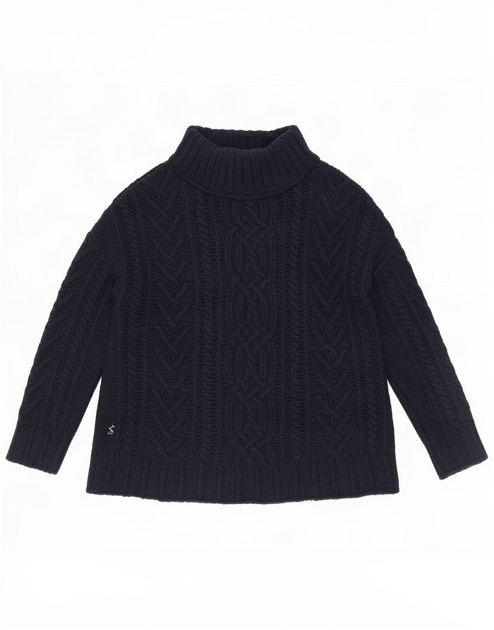 Joules Womens Turtle Neck Jumper Sweater UK 12 Medium Navy Blue Acrylic