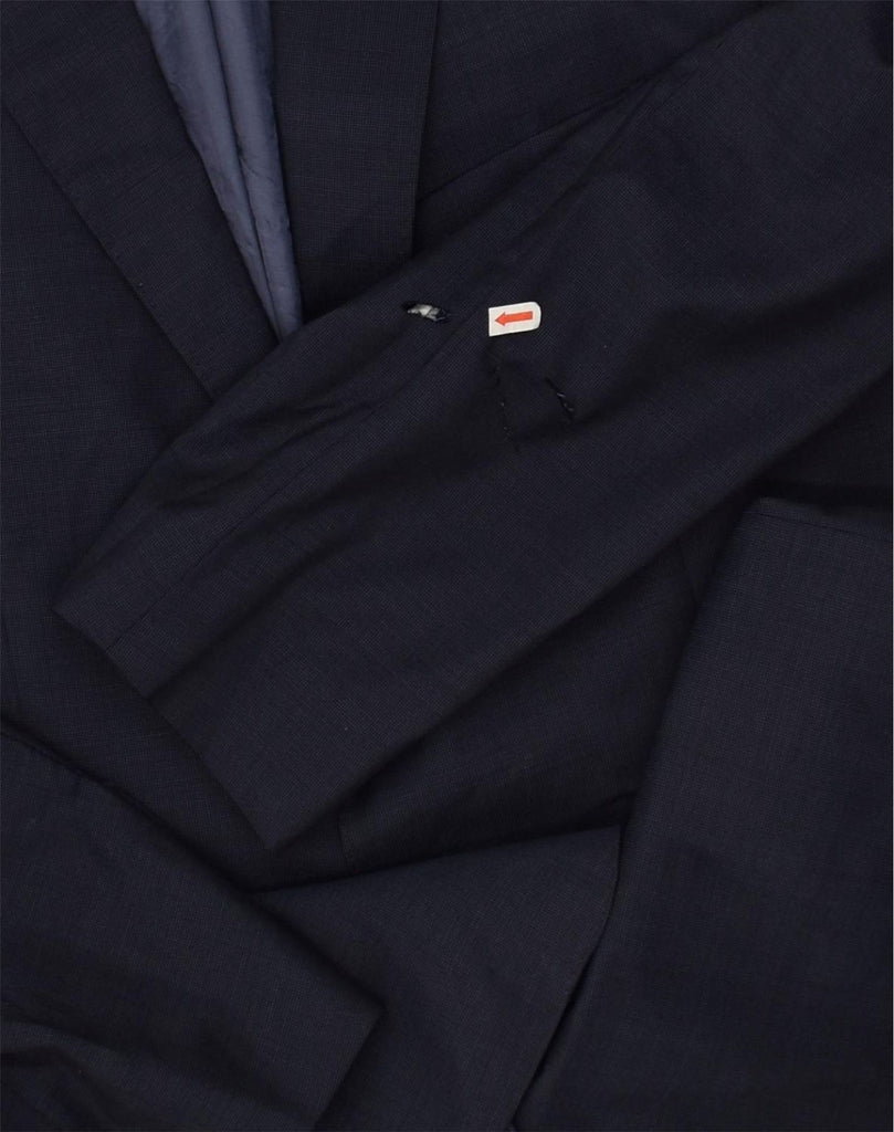 MASSIMO DUTTI Mens 2 Button Blazer Jacket IT 46 Small Navy Blue | Vintage Massimo Dutti | Thrift | Second-Hand Massimo Dutti | Used Clothing | Messina Hembry 