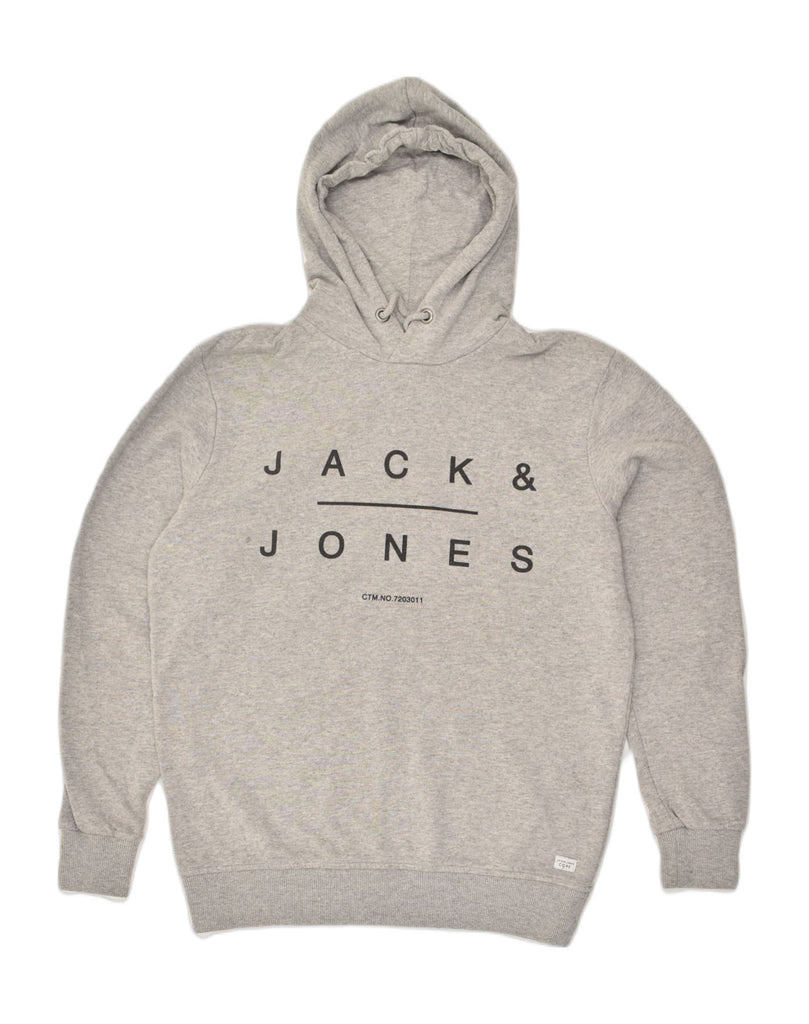 JACK & JONES Mens Graphic Hoodie Jumper Large Grey Cotton | Vintage Jack & Jones | Thrift | Second-Hand Jack & Jones | Used Clothing | Messina Hembry 