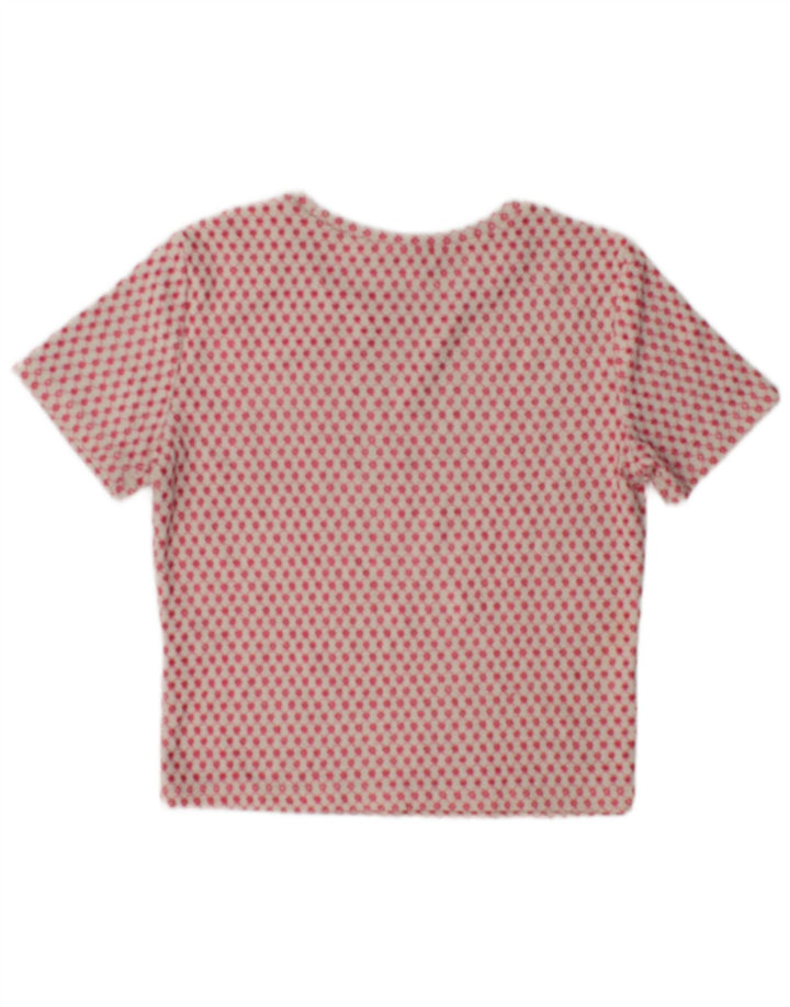 Zara Womens Crop Top UK 12 Medium Pink Geometric