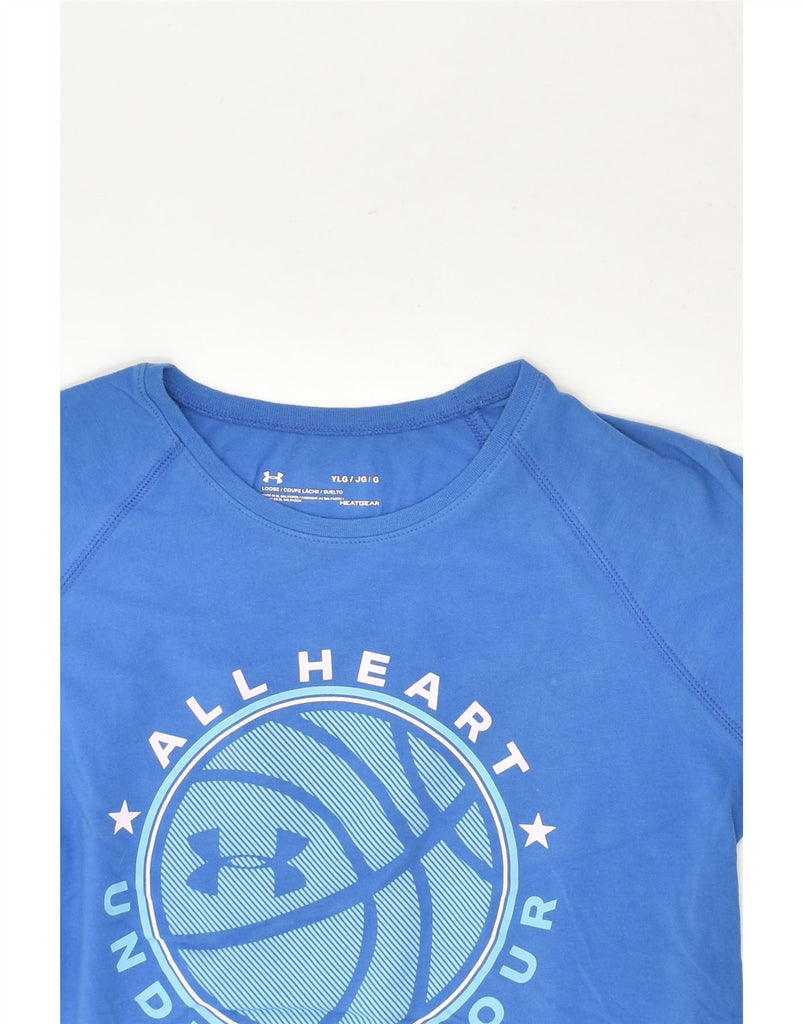 UNDER ARMOUR Boys Heat Gear Graphic T-Shirt Top 13-14 Years Large Blue | Vintage Under Armour | Thrift | Second-Hand Under Armour | Used Clothing | Messina Hembry 