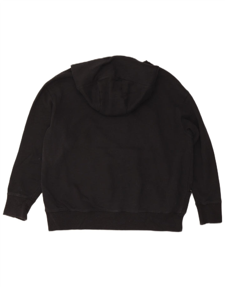 Nike Womens Oversized Hoodie Jumper UK 14 Medium Black Cotton