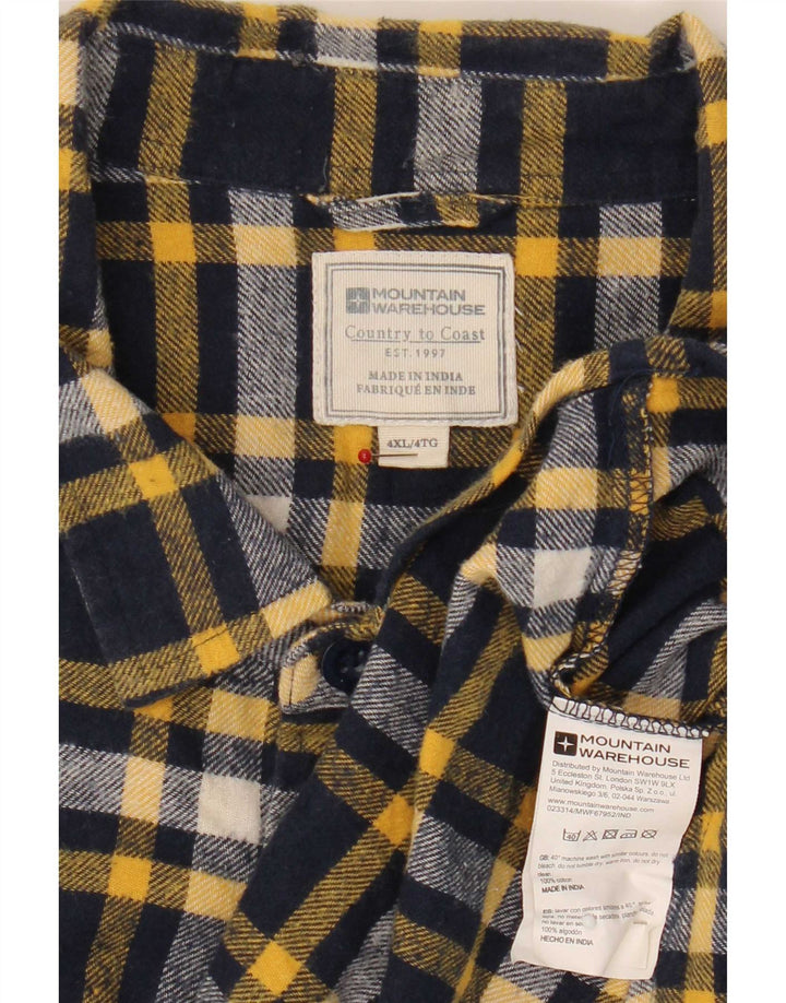 Mountain Warehouse Mens Flannel Shirt 4XL Navy Blue Check Cotton