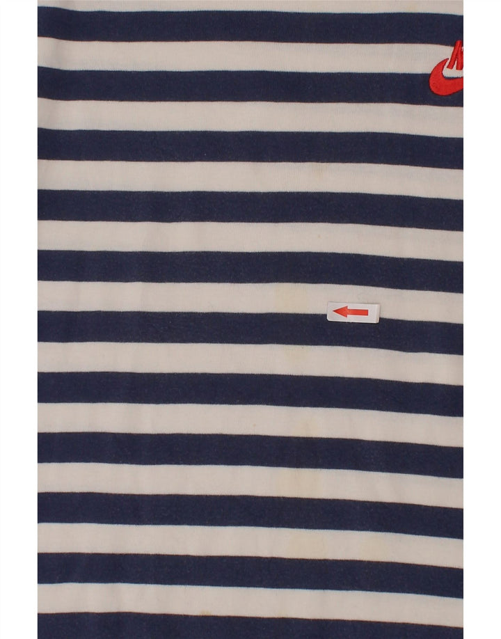 Nike Boys T-Shirt Top 12-13 Years Large Navy Blue Striped