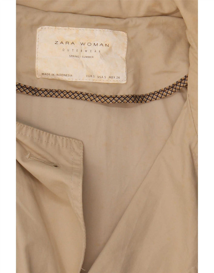 Zara Womens Oversized Trench Coat UK 10 Small Beige