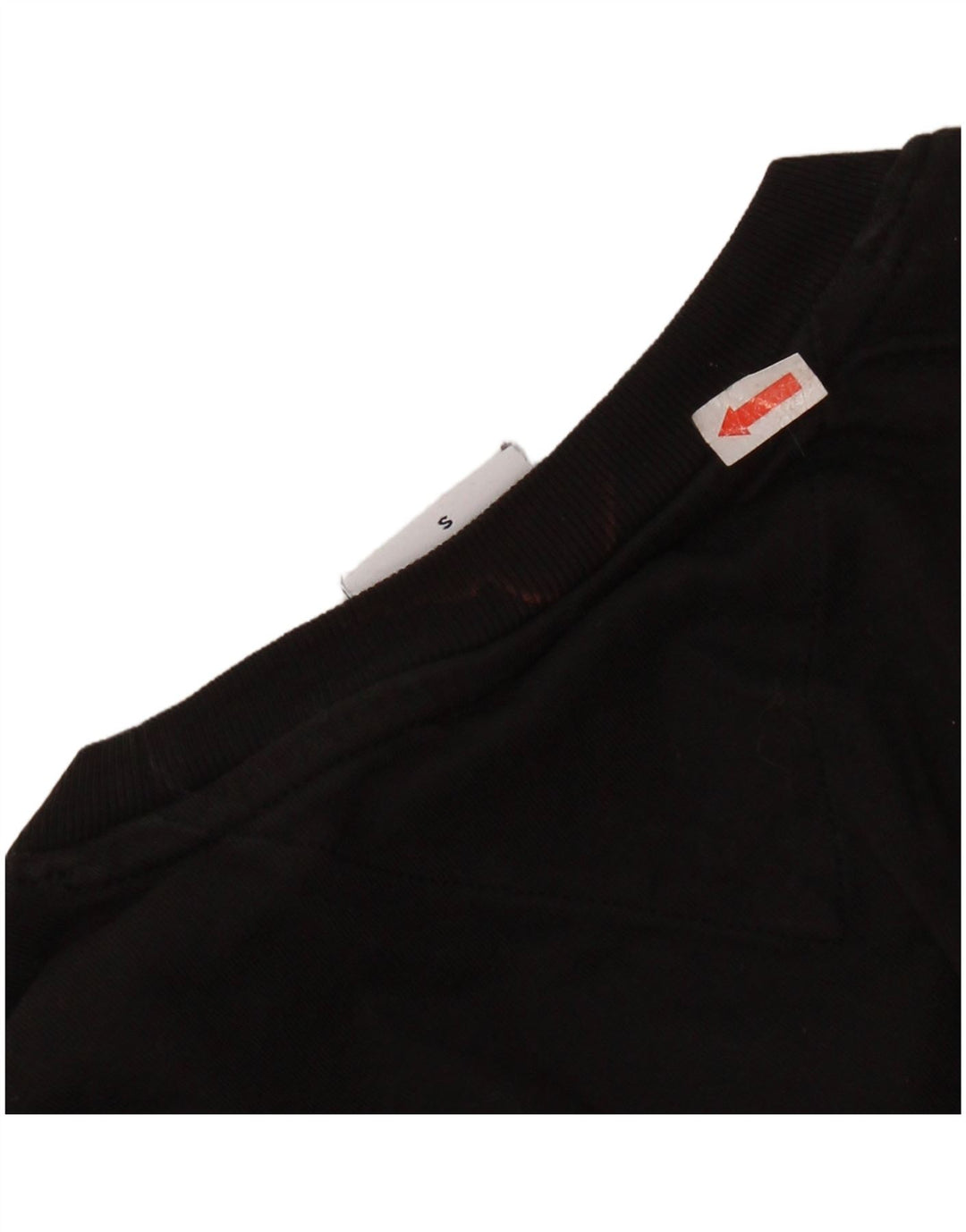 TOMMY HILFIGER Womens Crop Graphic T-Shirt Top UK 10 Small Black Cotton